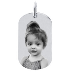 Pendentif personnalisé photo en argent 925/1000ème avec une gravure
