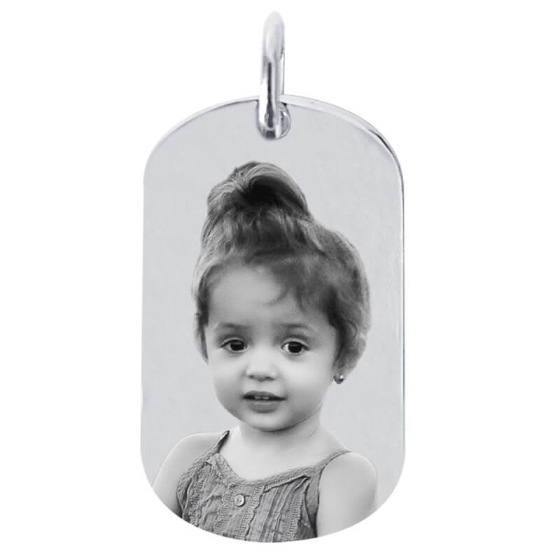 Pendentif personnalisé photo en argent 925/1000ème avec une gravure