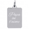 Pendentif grand rectangle en argent 925/1000ème gravé avec un texte