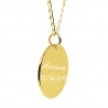 bijou personnalisé pendentif avec gravure d'un prénom, d'un texte et d'une date