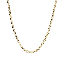 Chaîne maille forçat 50cm en plaqué or 750/1000ème femme