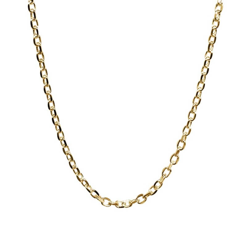 Chaîne maille forçat 50cm en plaqué or 750/1000ème femme