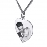 Pendentif personnalisé gravure photo cœur love en argent 925