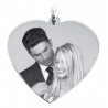 Pendentif médaillon personnalisé gravure photo cœur love en argent 925