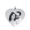Médaillon personnalisé gravure photo petit cœur love en argent 925