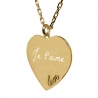 Pendentif médaillon personnalisé gravure photo petit cœur love en plaqué or