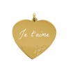 Médaillon personnalisé gravure photo petit cœur love en plaqué or