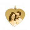 Médaille personnalisé gravure photo petit cœur love en plaqué or