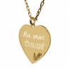 Pendentif médaillon personnalisé gravure photo cœur love en plaqué or