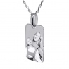 Pendentif photo personnalisé grand rectangle argent