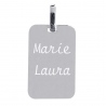 Pendentif médaillon gravé personnalisé grand rectangle argent 950