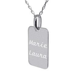 Pendentif gravé personnalisé grand rectangle argent 950