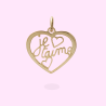 Pendentif saint valentin "je t'aime" en plaqué or