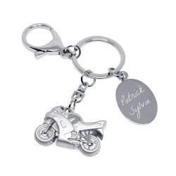 Porte clé moto personnalisé avec une gravure
