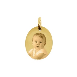 Pendentif personnalisé ovale en or jaune 18 carats 750/1000
