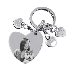 Porte clé cœur photo personnalisé