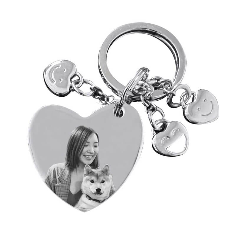 Porte clé cœur photo personnalisé