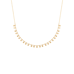 Collier pampilles femme en plaqué or 750, chaîne 45 cm – bijou raffiné et tendance
