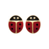 Boucles d'oreilles coccinelle en plaqué or 750 Laquées rouges