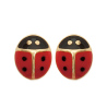 Boucles d'oreilles coccinelle en plaqué or 750 Laquées rouges