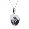 Collier personnalisé médaillon 100% love avec la gravure d'un message d'amour et d'une photo en argent 925